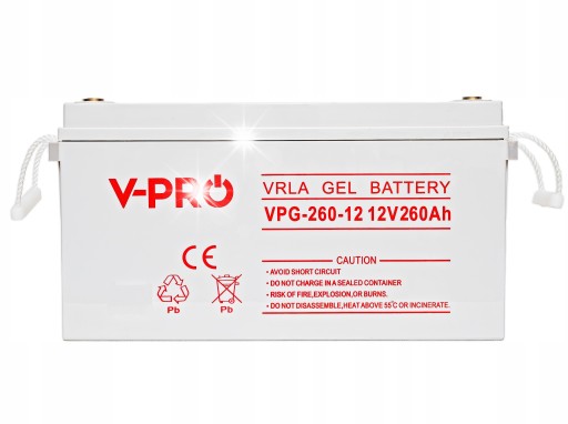 Гелевая батарея вольт польша 12в 260ач глубокая разрядка солнечная