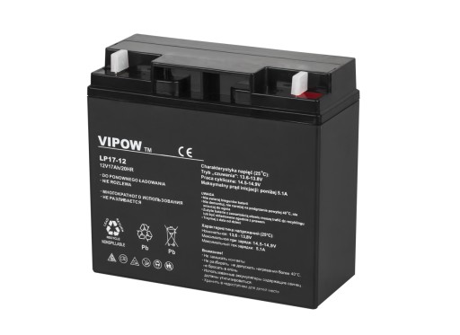 Bat0212 vipow гелевий акумулятор 12v 17.0ah