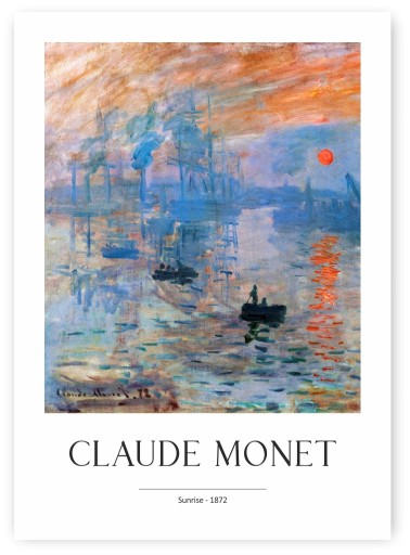 CLAUDE MONET VÝCHOD SLNKA PLAGÁT B2 50x70 '290