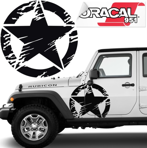 Стікер автомобіля зірка джип 60x60cm чорний матовий