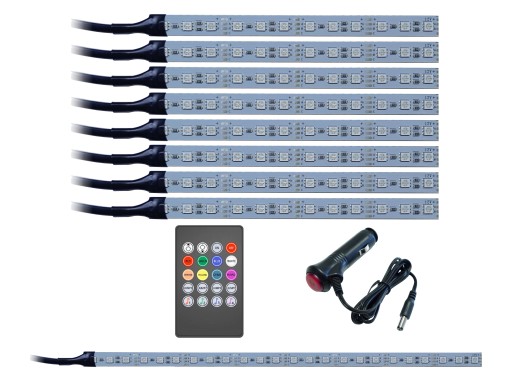 Освітлення автомобіля RGB LED 8x12 LED music + багаж