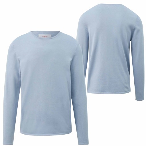 Pánsky sveter s.Oliver modrý- 3XL BAVLNA MODAL