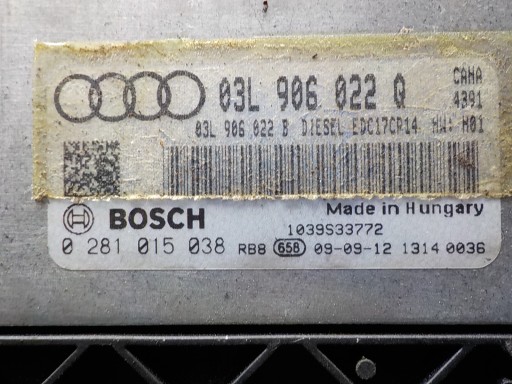 AUDI Ordinateur Unité de contrôle 03L906022Q 0281015038