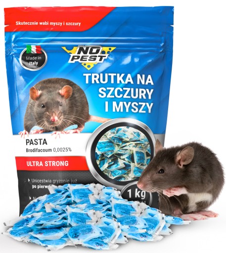 SILNA TRUTKA ŚRODEK TRUCIZNA PASTA NA SZCZURY MYSZY GRYZONIE 1KG NO PEST