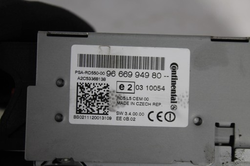 RADIO NAPED CD 9666994980 PEUGEOT 508 and 10-14