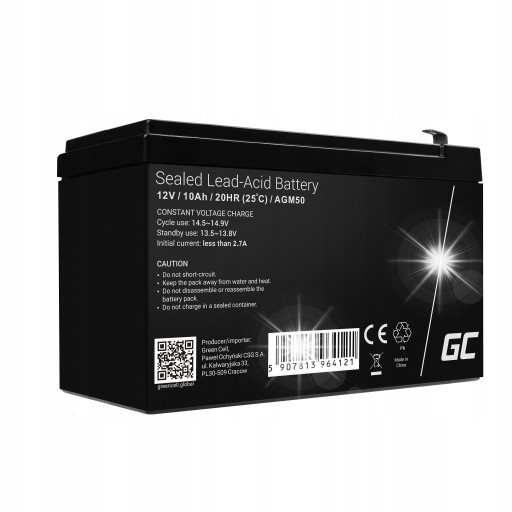 Аккумулятор agm, зеленые элементы, 12 в, 10 ач, ибп для электромобилей, солнечные батареи 15x9,5x6,5