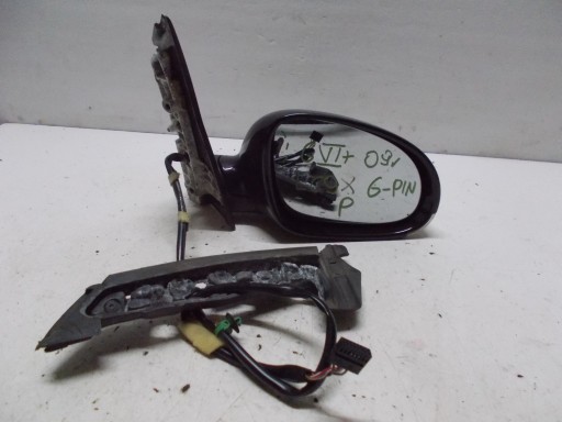 VW GOLF VI plus 1.6 TDI 09R mirror exterior right 6 PIN LC9X EU