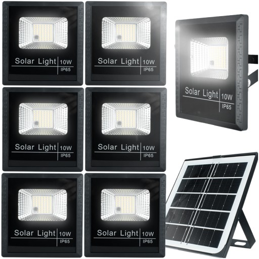 6X галогенный светодиодный прожектор солнечная отдельная панель