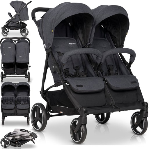 Коляска для двійні Easy Go Domino Coal