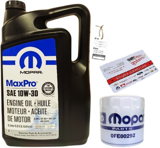 MOPAR 10W30 5L + ФИЛЬТР MO-090 (0FE00292) + БЕСПЛАТНЫЕ ПОДАРКИ