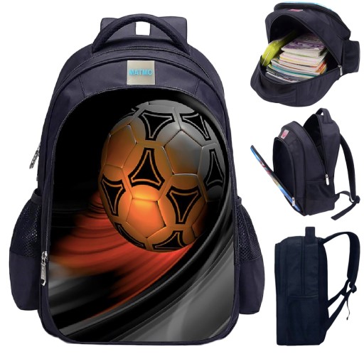 Чорний шкільний рюкзак на багато відділень