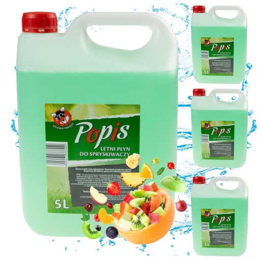 ЛІТНЯ ОМИЙНА РІДИНА 20Л 4X5Л ФРУКТОВИЙ АРОМАТ