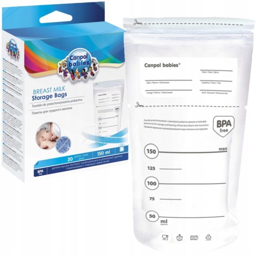Пакети для зберігання їжі Canpol babies, 20 шт., 150 мл