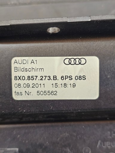 display AUDI A1 and 8X 1.6 TDI 12r 8X0857273B