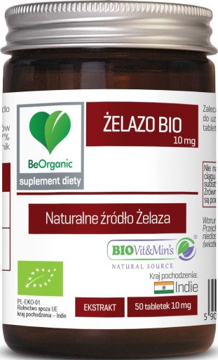 BeOrganic PRÍRODNÁ ŽELEZO BIO 10mg 50t ODOLNOSŤ