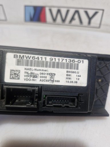 9117136 BMW E81 E82 E84 E87 E88 E90 E91 E92 E93 PANEL rešetka ventilacije klimatizacije
