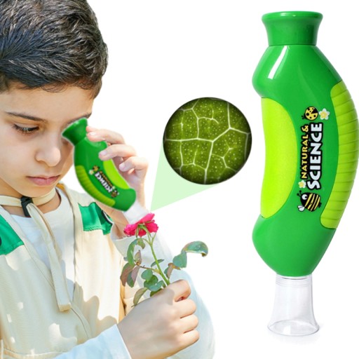 Портативний пластиковий дитячий науковий іграшковий мікроскоп 80X