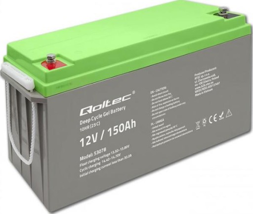 Гелевий акумулятор глибокого циклу qoltec | 12v 150ah