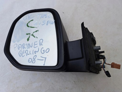 PEUGEOT PARTNE-> mirror left 2+3 PIN original