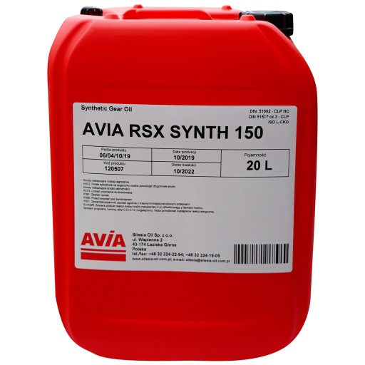 Масло трансмісійне avia synth rsx 150 20л