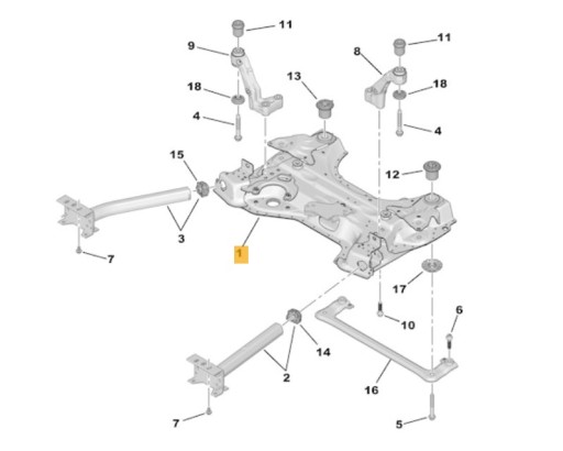 9677071680 9675239880 - Сани люлька рама траверса кронштейн поперечного важелі балка citroen c4 picasso ii 13-