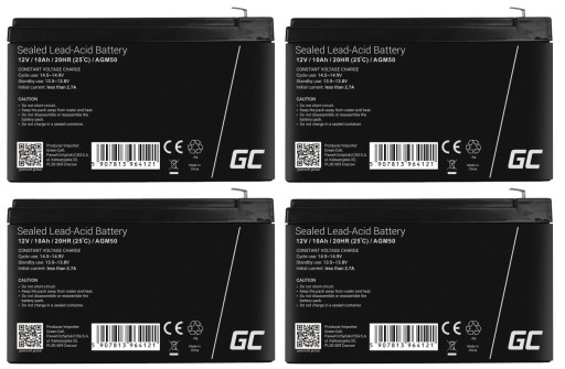 4x зеленых элемента agm 12/24 в/36 в/48 в, 10 ач, ибп для электромобилей, солнечные батареи 15x9,5x6,5