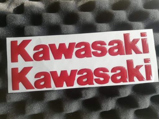 Эмблема логотип 3D Кавасаки красная надпись С ZR GTR + подарок