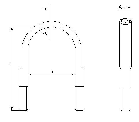 MTX-F003 - ПРУЖИНА ЩАПКА BPW M24X128X285 M24X3 SPACE 128 ДОВЖИНА 285 ТИП F МТ