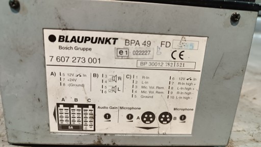amplifier AUTOBUSOWY BLAUPUNKT 7607273001