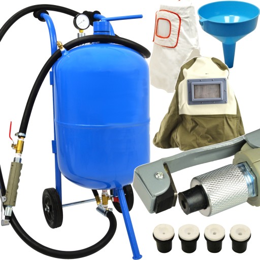 МОБІЛЬНИЙ СИФОННИЙ ПІСКОСТРУМИННИЙ АПАРАТ 38Л + НАБІР КОЗИРКІВ