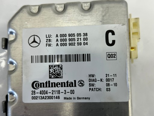 KAMERA front windows ASYSTENT supports A0009050538 RADAR MERCEDES W218 W212 W166