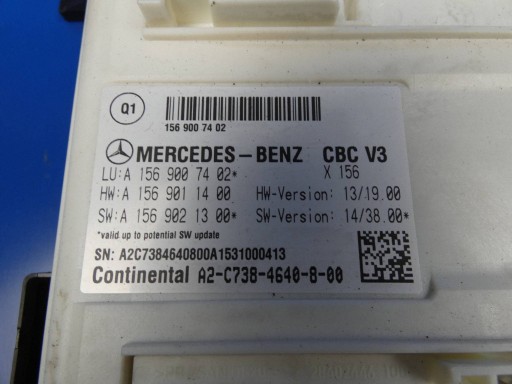 MERCEDES CLA W117 W176 W246 W156 module control unit SAM