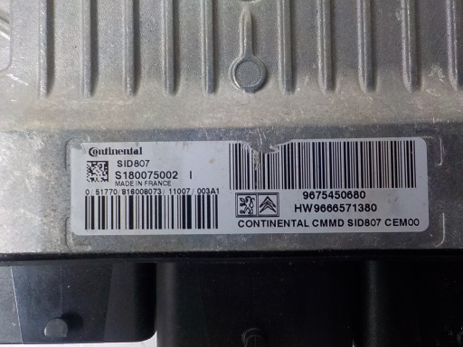 PEUGEOT computer control unit S180075002I 9675450680