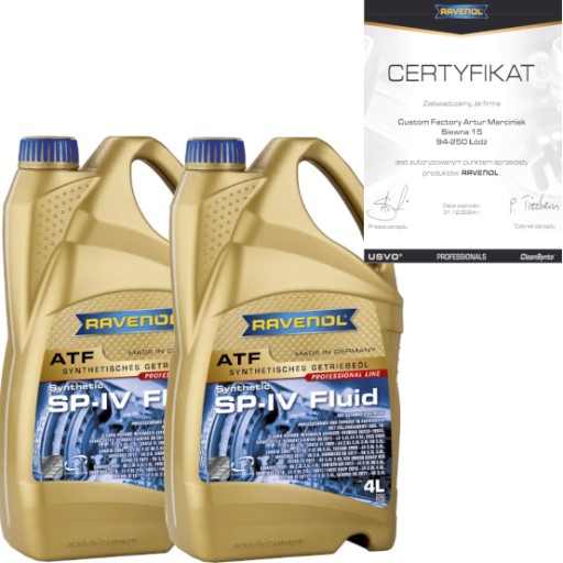 1211107-004 - Ravenol atf sp-iv fluid 8l - трансмісійне масло hyundai a6lf1/2/3