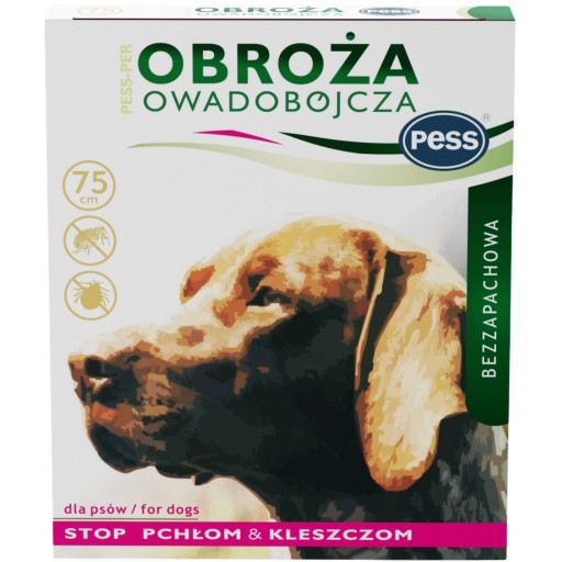 PESS - PER Insekticídny obojok proti blchám kliešťom pre psa bez zápachu 75 cm