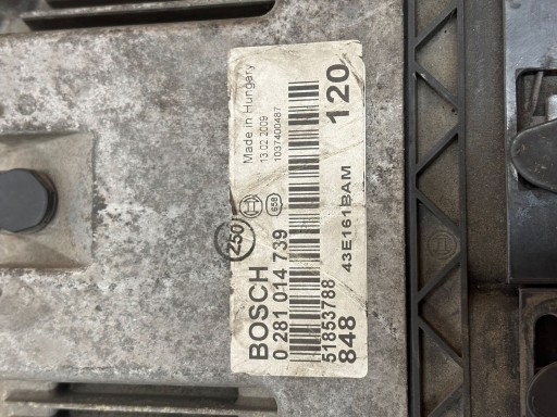 control unit of the engine computer FIAT 1.6 JTD 0281014739