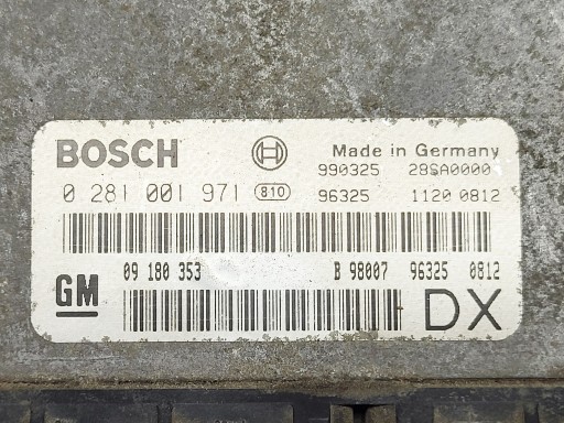 Computer Bedienteil DES MOTORS OPEL ASTRA G 0281001971 09180353 DX