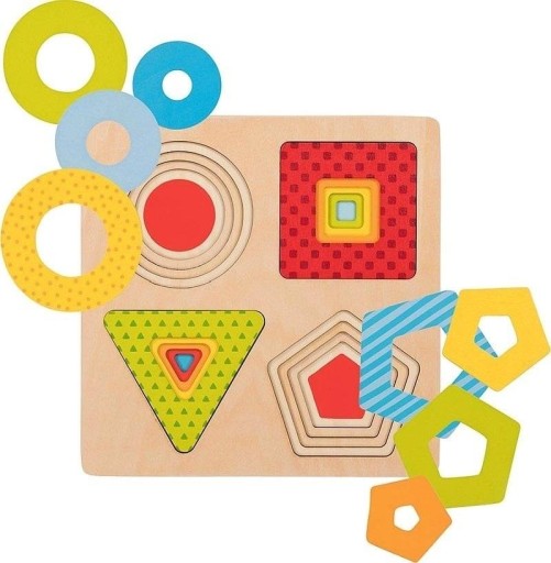 Puzzle warstwowe 4 kształty geometryczne