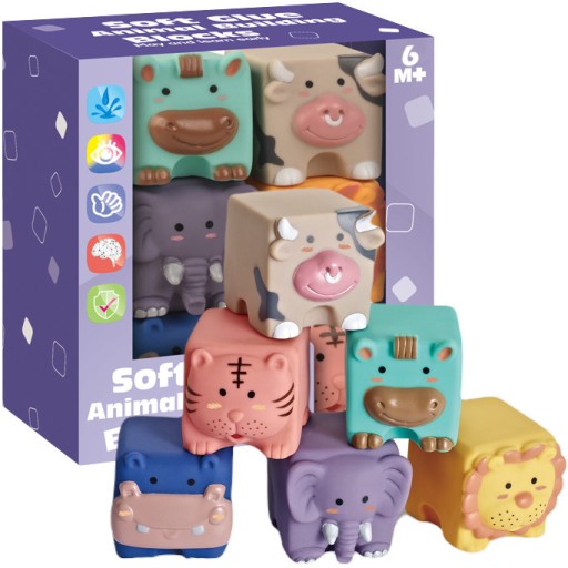 М'ЯКІ СЕНСОРНІ БЛОКИ З ТВАРИНАМИ ДЛЯ ДІТЕЙ