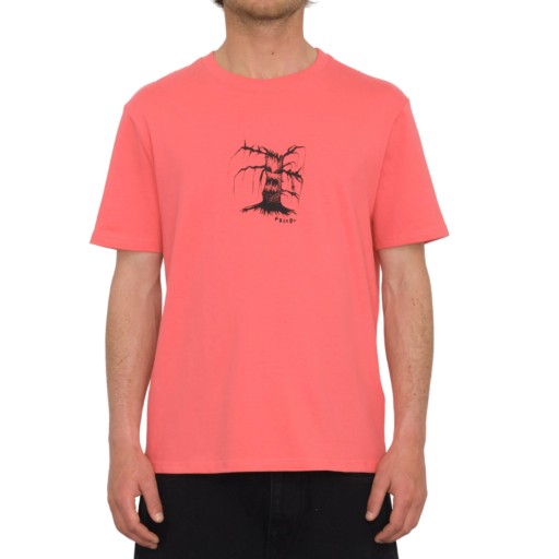 Pánske tričko VOLCOM Tričko bavlnené ružové s potlačou veľ. M