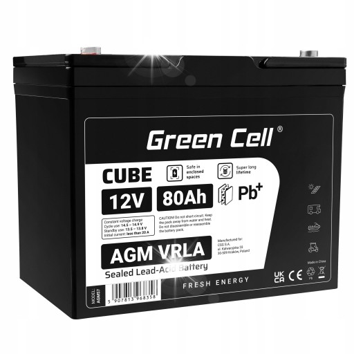 Зелена батарея agm 12v 80ah фотоелектричні ups візки скутери
