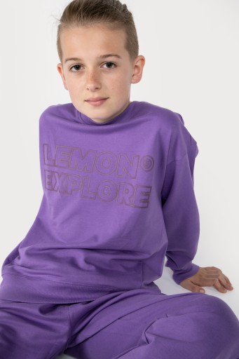 Дитячий світшот Lemon Explore розмір 164 з довгим рукавом фіолетовий
