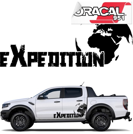 2X наклейка карта мира экспедиция OFFROAD 110X44