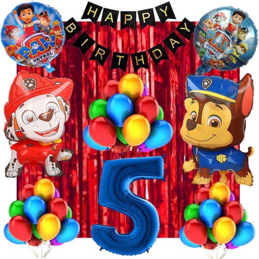 НАБІР ПОВІТРЯНИХ КУЛЬОК PAW PATROL НА 2 ДЕНЬ НАРОДЖЕННЯ 22 ШТ