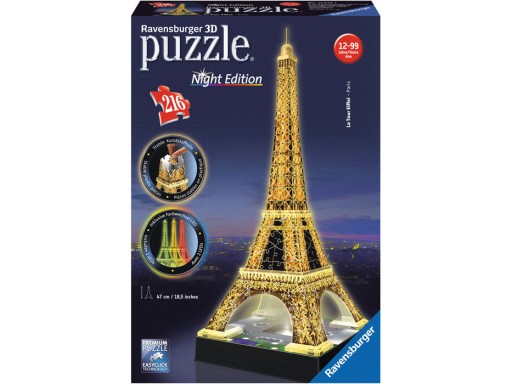 Пазл Ravensburger 3D Ейфелева вежа LED Night Edition 125791