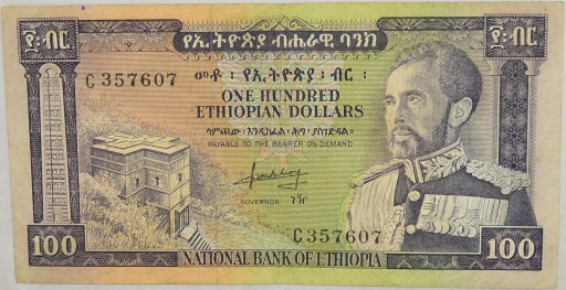 4.fu.Etiopia, 100 Dolarów 1966, P.29.a, St.3+