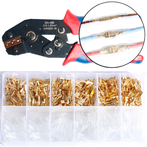 ОБЖИМНОЙ ИНСТРУМЕНТ ДЛЯ КЛЕММ + НАБОР НАКОНЕЧНИКОВ