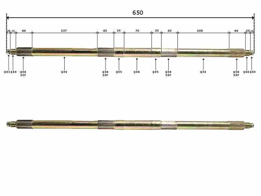 0886118447452 - Задня вісь задня вісь ATV 125 650mm QUAD