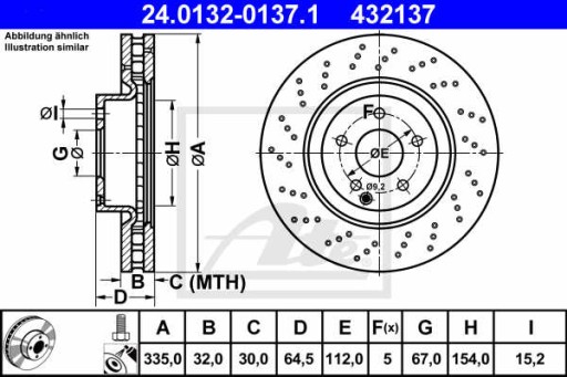 ATE 24.0132-0137.1 ДИСК ТОРМОЗНОЙ изображение 1