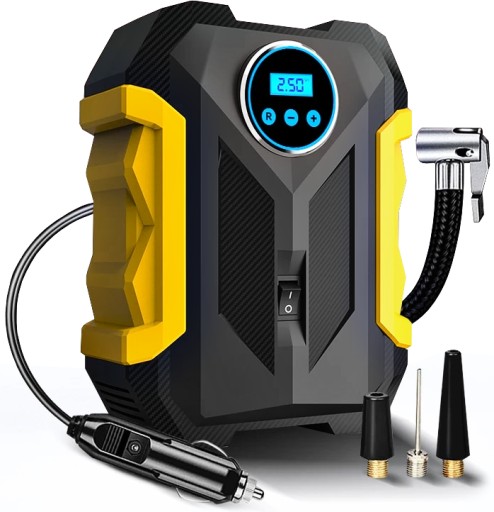 АВТОМОБІЛЬНИЙ КОМПРЕСОР Насос Компресор 12V LED LCD ДЛЯ МАТРАЦІВ КОЛЕСА